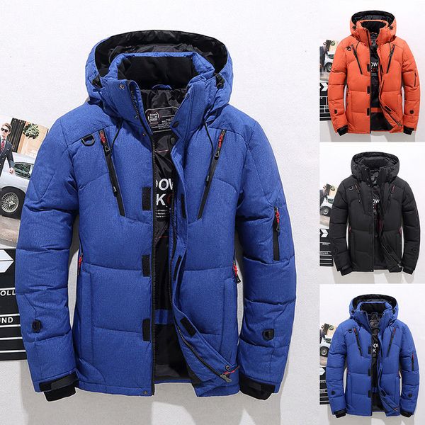 

2018 new winter warm parka coats men padded cotton down hooded jacket parkas brand detachable outdoor ski overcoat male clothes, Black
