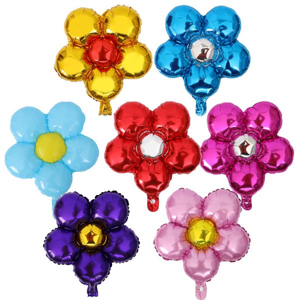 

6 colors flowers aluminum foil balloons wedding favors gift children birthday party decorations wholesale