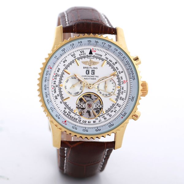 

Hot Top Quality New Brand Mechannical Automatic Men Wristwatch NAVITIMER black Dial Black PU Leather 1884 1883 Male watch Free Shipping