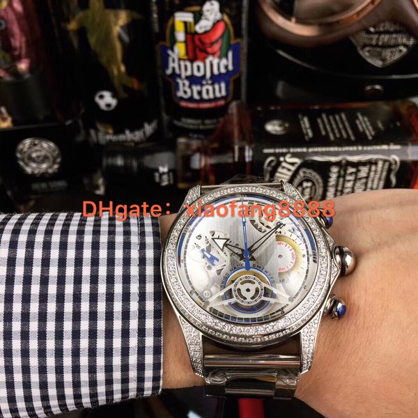 

Luxury large dial drill band drilling 45mm full steel band full automatic men's watch