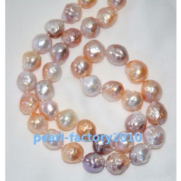 

2018 природные барокко 13-12 мм японский касуми жемчужина necklace18 дюймов 14k, Silver