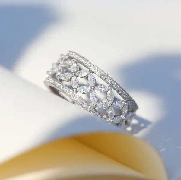 Victoria Wick I più venduti Choucong Nuovi gioielli di lusso in argento sterling 925 Marquise 5A CZ Diamond Party Office Wedding Band Ring Gift