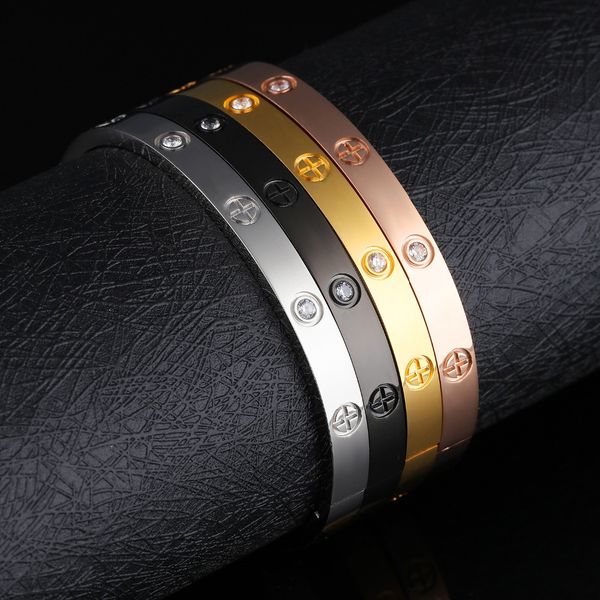 

whole salefate love brand fashion jewelry girl bracelet bangles for women female 316l stainless steel black silver color rose gold color