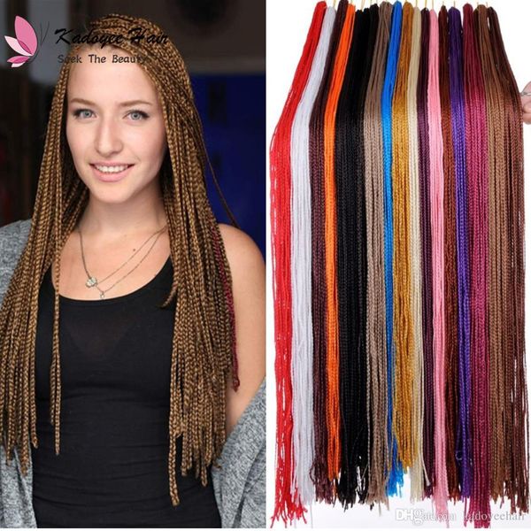 2019 Bohemian Style Long Micro Box Braiding Hair 30inch Crochet 3s Box Braid Hair Synthetic Hair Extensions Zizi Twist For Black Women From