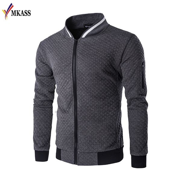 

2018 new men long sleeve casual hoodies stand collar patchwork zipper jacket men slim fit hoodies coat m-2xl, Black