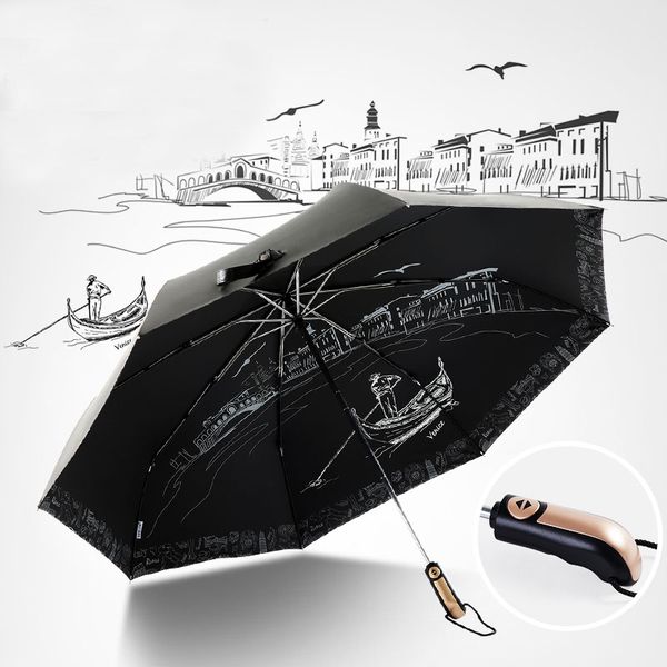 

brand creative umbrellas rain fully automatic for men women luxury big large folding umbrella wind resistant parasol rain gear