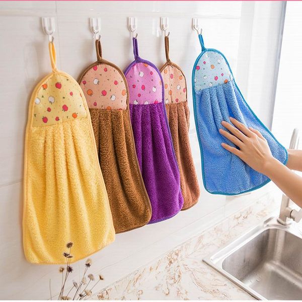 Cute Absorbent Microfiber Hand Wash Drying Towels Kitchen Bathroom