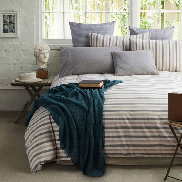 Simple Duvet Cover Set Country Stripe Bedding Sets Lightweight