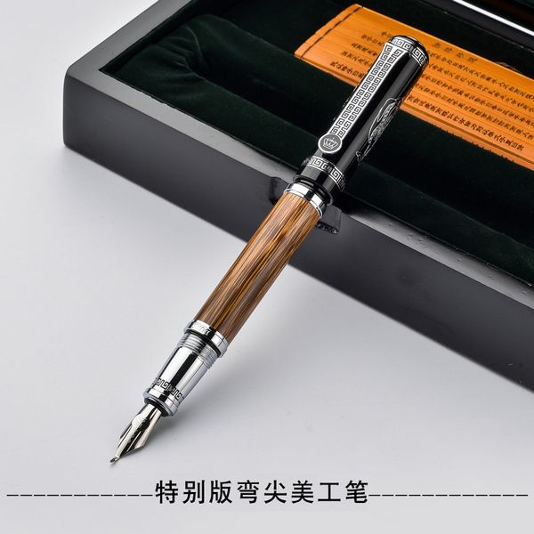 

duke classic confucius series bamboo metal 1.2 mm iridium nib fountain pen with original box for choose ink pens for gift