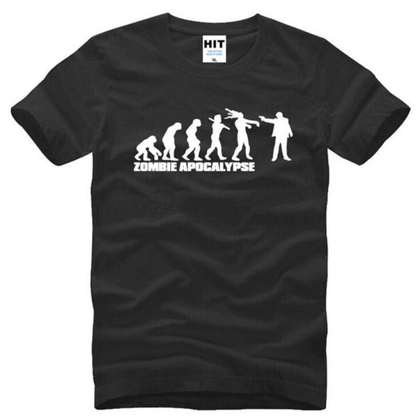 

new zombie apocalypse printed t shirts men summer style short sleeve o-neck cotton men's t-shirt fashion moive fans tee, White;black