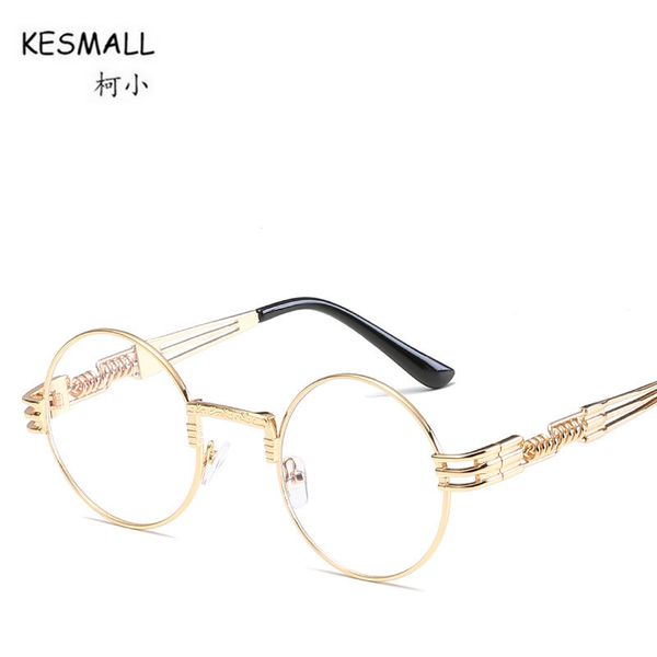 

kesmall 2018 fashion new women flat mirror spectacle frame clear lens glasses men myopia eyeglasses frames marco de lentes xn542, Silver