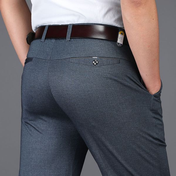

spring summer anti wrinkle men suit pants formal work pants brand clothing straight men dress classic business trouser, White;black