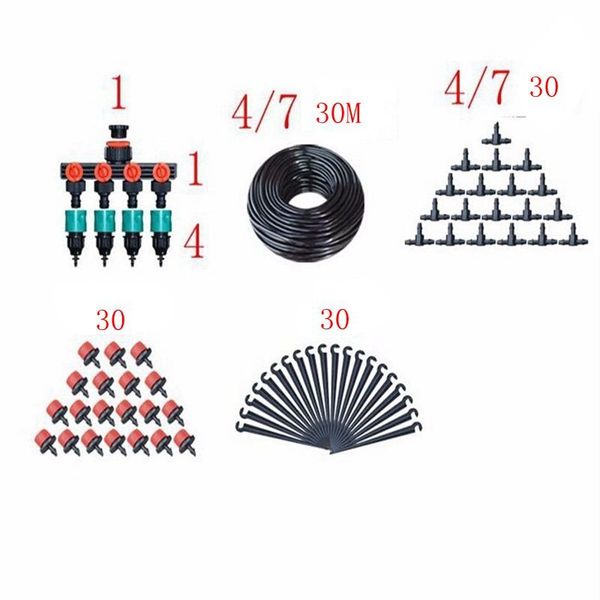 

30m 4/7hose four-way drip irrigation system timing irrigation systems courtyard automatic watering flowers drip