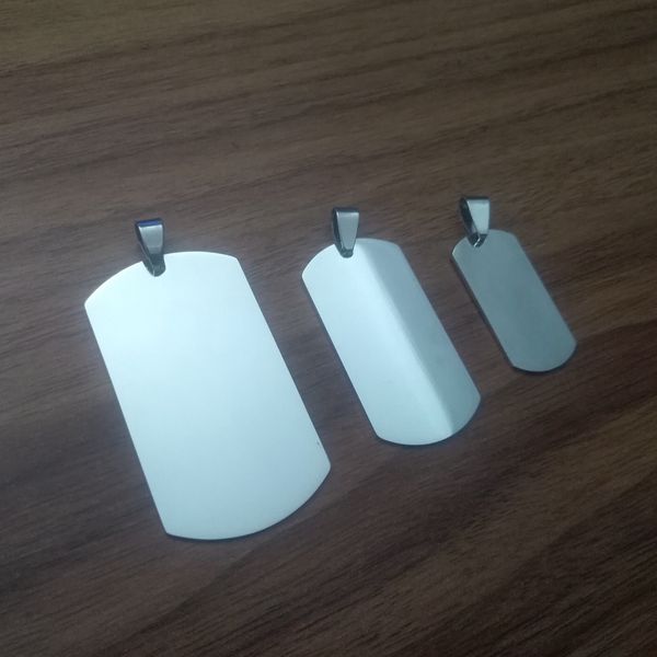 

wholesale polished 50pcs blank dog tag stainless steel military spec pendant, Silver