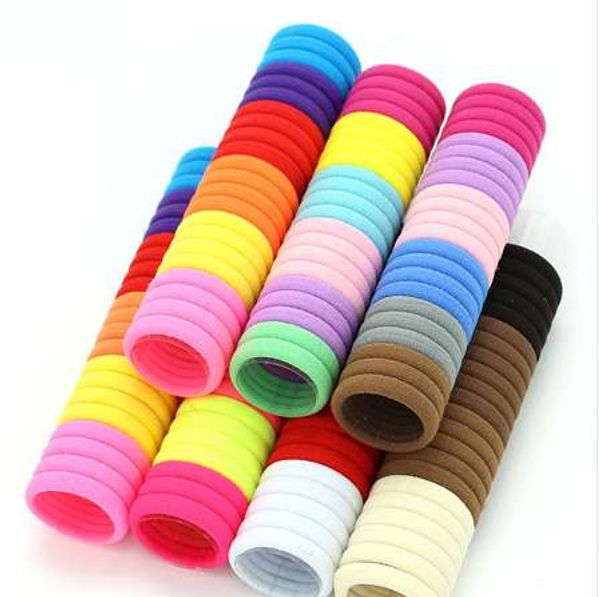 

50pcs/lot 3cm hair accessories kids scrunchy elastic hair bands girls headband decorations ties acessorios gum for hair