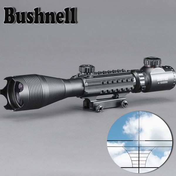 

BUSHNELL 4-16x50 Red Green Illuminated Reticle Riflescope Sniper Scope with 20MM Rail Mounts for Good Hunting