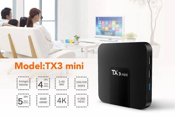 

Лучшие продажи TX3 мини Android 7.1 TV BOX Amlogic S905W четырехъядерным 2GB / 16GB встроенной 2.4GWIFI смарт телеприставки CS