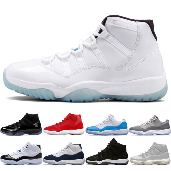 

11 11s cap and gown prom night men basketball shoes platinum tint gym red bred prm heiress barons concord navy gum blue mens sports sneakers, White;red