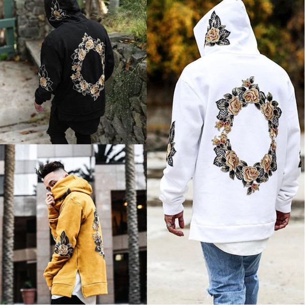

fdwerynh embroidery hoodies winter men sweatshirts hooded pullover casual fashion long sleeve sweatshirt top, Black