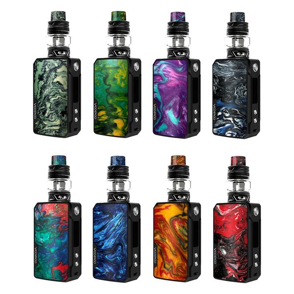 

Оригинал VOOPOO Drag Mini Kit электронной сигареты 117W 4400mAh Vape Box Mod батареи и 5мл UFORCE T2 Tank Новая сетка Coil наборы