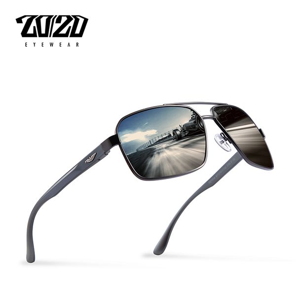 

20/20 new aluminum polarized sunglasses men travel driving sun glasses classic male eyewear gafas pz7014, White;black