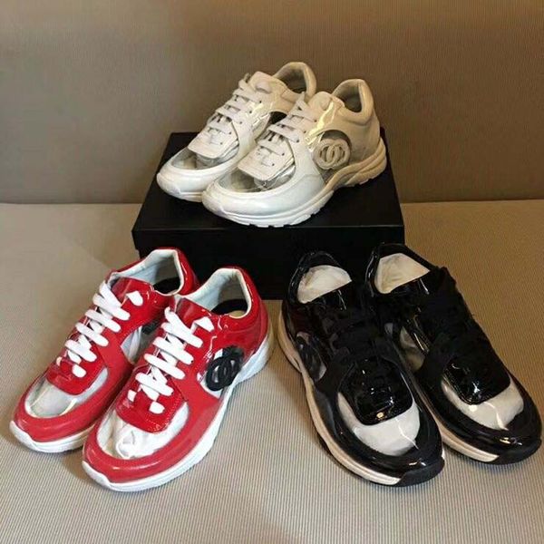 

New European luxury style casual shoes for lovers, transparent PVC stitching leather, breathable, stylish, comfortable rubber outsole.