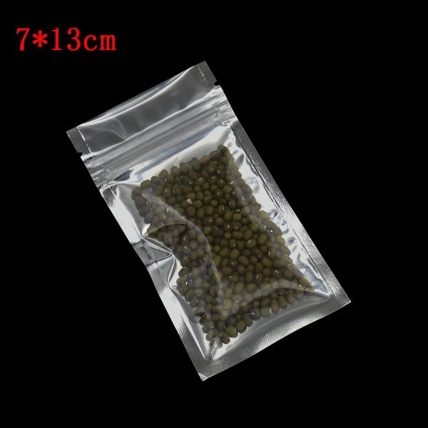 

7 * 13см (2,8 * 5,1" ) Алюминиевая фольга / Clear Resealable Valve Zipper Пластиковые Retail Packaging чемоданч