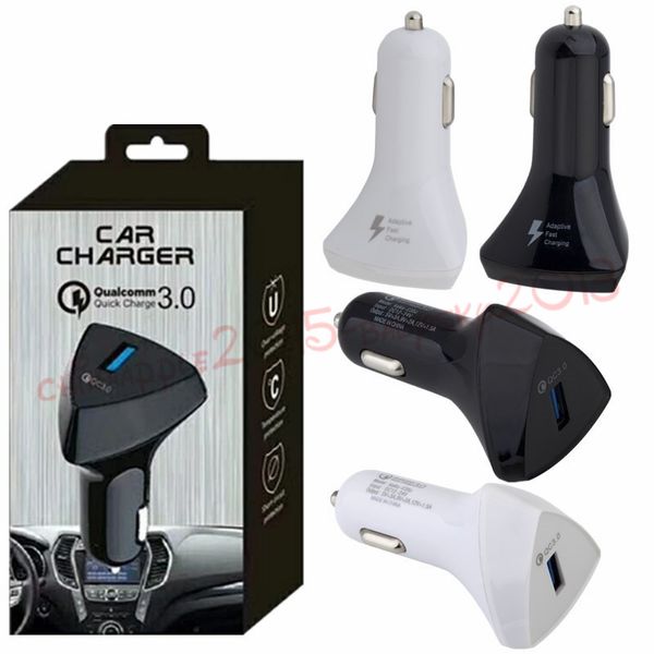 

car charger 5v 3a qc 3.0 fast adaptive charge car charger power adapter for iphone samsung s7 s8 note 8 android phone with retail box