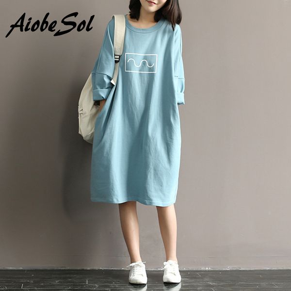 

summer 2016 women cotton t-shirt dress mori girl style loose round neck batwing sleeve midi long dress robe femme vestidos, White;black