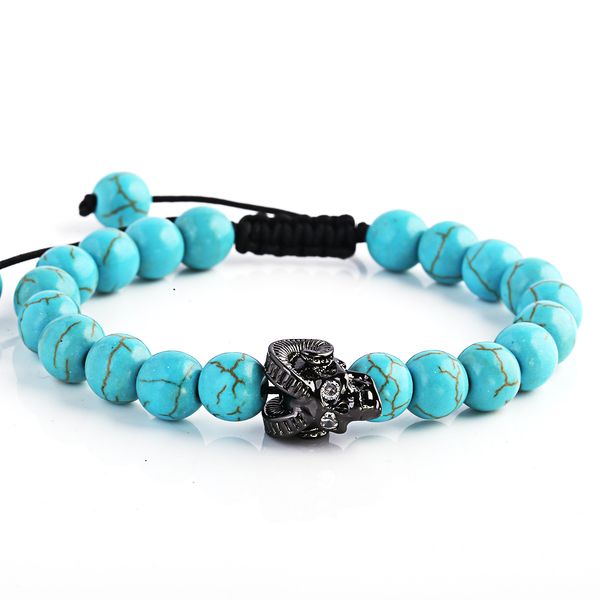 

new fashion natural green lava stone beaded black antelope jewery bead bracelet word jewelry for men women gift special sale