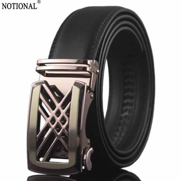 

fashion men leather belt male genuine leather belt automatic buckle fashion designer mens belts black, Black;brown