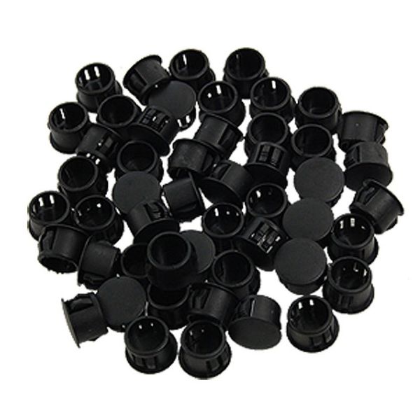 

9/16" dia head plastic locking hole plugs black 50 pcs