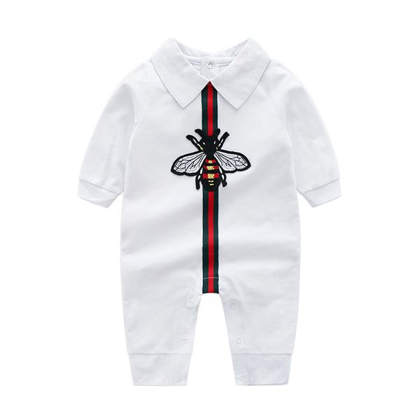 

cotton romper 2019 INS new arrivals spring baby kids climbing high quality cotton long sleeve Turn-down Collar cartoon bee romper 2 colors