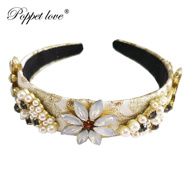 

pageant wedding hairband prom bridal headdress boho alloy bride headpiece rose gold leaf crown for women head jewelry, Golden;white