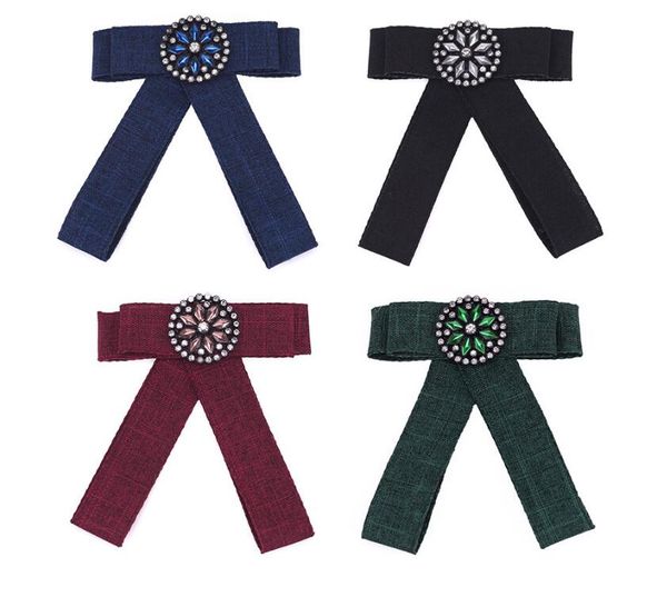 

match-right woman man brooches long ribbon big stripe bowknot shirt's bow tie pins collar accessories fashion jewelry, Gray
