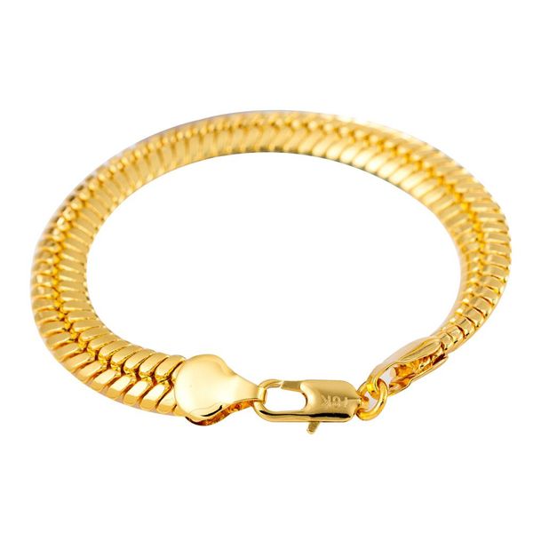 

new men hip hop flat snake bracelet bangle wristband statement charm jewelry, Black