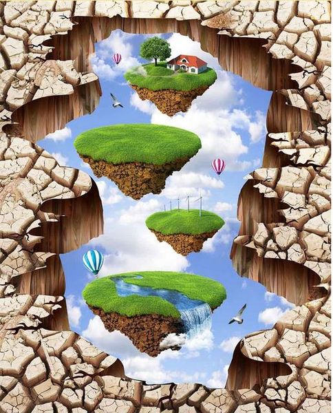 

3d обои пвх пол для ванной комнаты sky city 3d фресок пленэр пвх обои