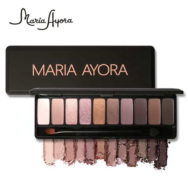 

maria ayora 10 colors eye shadow makeup shimmer matte eyeshadow earth color eyeshadow palette cosmetic makeup nude sale