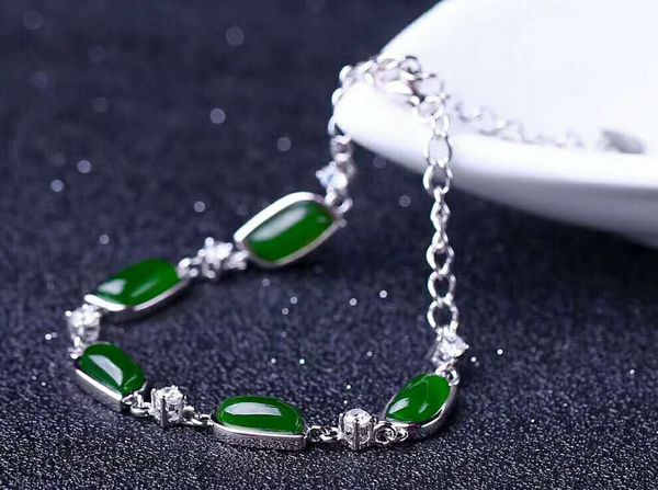 

hetian biyu silver bracelet new summer essential bracelet j27#, Golden;silver
