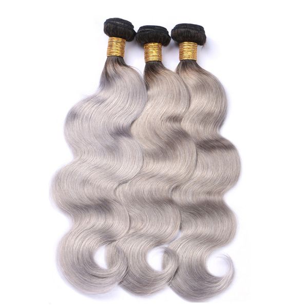 

Brazilian Body Wave Bundles Virgin Silver Grey Hair Weave Ombre Grey Hair Weaves 100% Human Virgin Hair Weft For Black Women