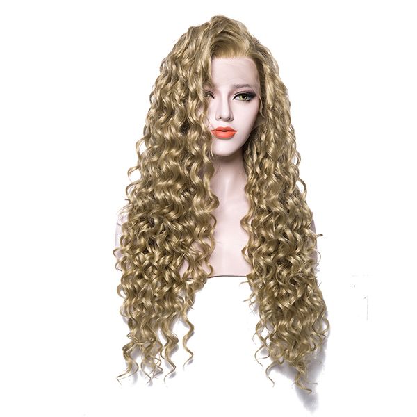 

Синтетический высокого качества парики шнурка завитые блондинку Pure Color Long Brown зав