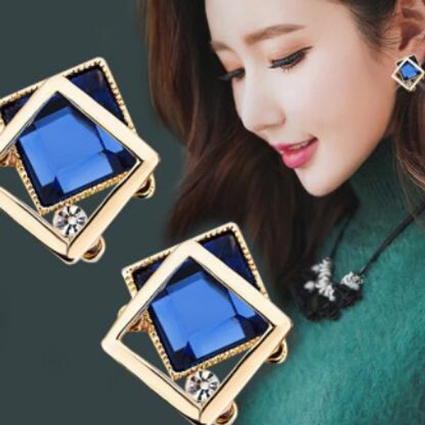

luxury jewelry s9525 sterling silver needle earrings for women simple sweet graceful stud earrings fashion of shipping, Golden;silver