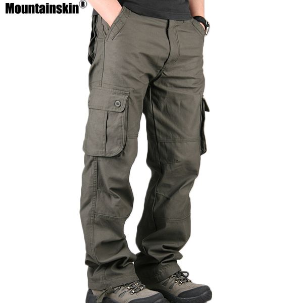 Mountainskin Men's Cargo Pant Casual Multi Pockets Solid Color  Tactical Pants Army Straight Slacks Long Trousers SA497