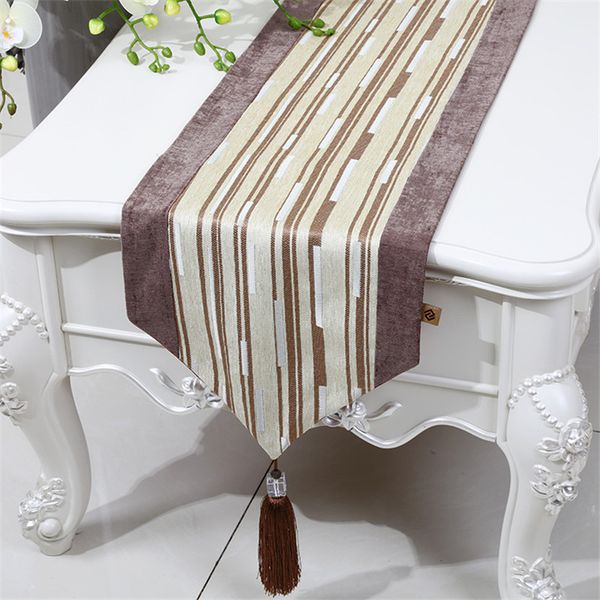 

cotton table flag coffee talbe runner simple modern european classical chenille striped bed flag