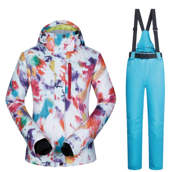 

ski suit 2018 autumn and winter women's outdoor sports veneer double board waterproof breathable windproof ski pants suit