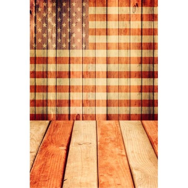 Holzwand Boden amerikanische Flagge Kulisse für Fotografie Digital gedruckt Vinyl Studio Hintergrund Baby Neugeborene Foto Requisiten Wallpaper