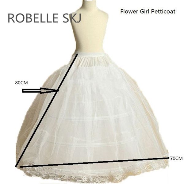 Flor menina petticoat crianças crinoline underskirt deslizamento para menina 80cm de comprimento 3 aros alta qualidade rápido 203n