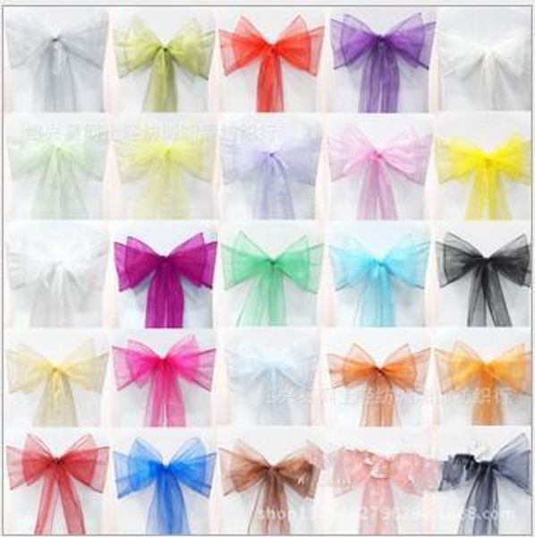 

18*275cm organza chair cover sashes sash sashe bow wedding banquet