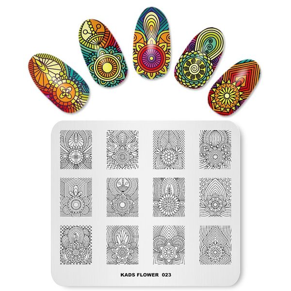 

missguoguo nail art stamping template pattern nail stamp 1pc different types fingernail stamping templates beauty flower, White