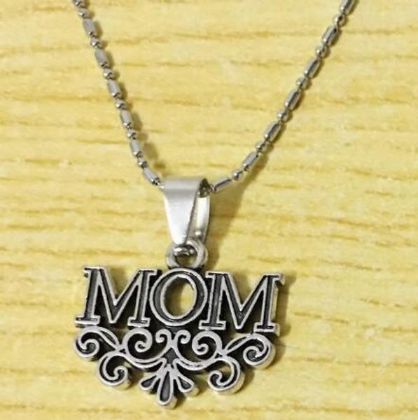 

10pc/lot new arrival 2 styles mom necklace mommy charm mothers day jewelry gift jewelry gift drop shipping, Silver